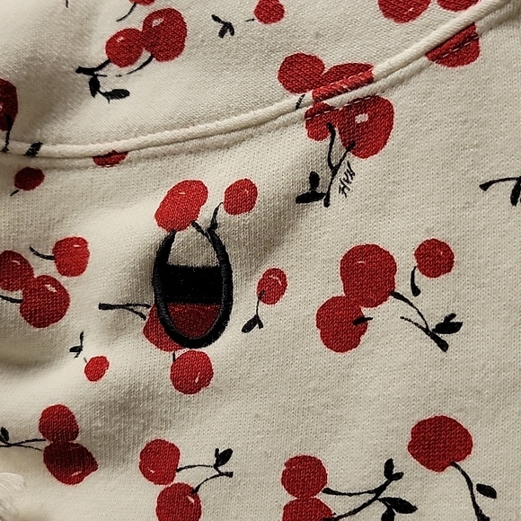 Womens cherry pattern Champion Hoodie One of a kind cropped piece. SZ Xsmall - Picture 2 of 6